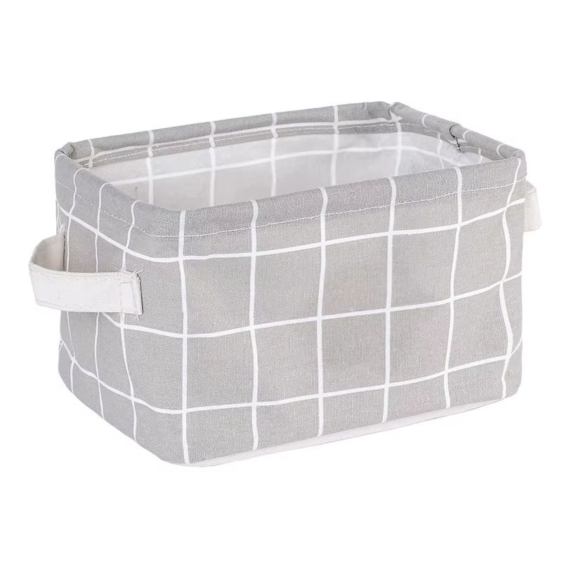 Panier de rangement de bureau en lin boîte de rangement de jouets divers panier à linge sous-vêtemen