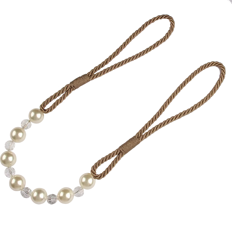 Embrasses de rideaux modernes en corde avec perles, attaches décoratives, supports de décoration pou