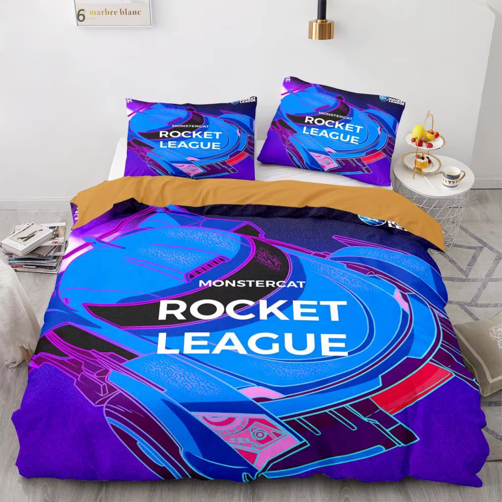 Rocket League Game Parure de lit pour chambre d'enfant, couvre-lit, simple, double, complet, reine, 