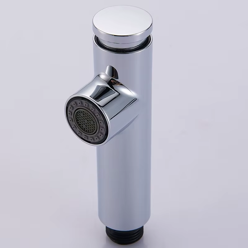 Accessoires de robinet de cuisine ABS Chrome argent évier cuisine tirer vers le bas robinet double b