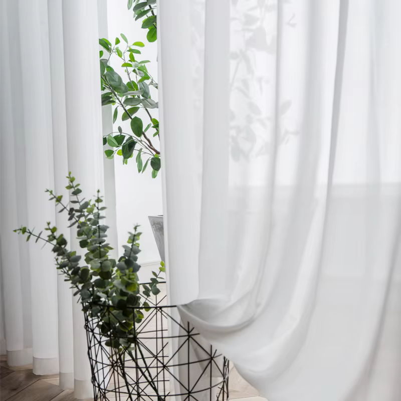 Rideaux ondulés pliables en Tulle, Super doux, neige, blanc pur, pour fenêtre, salon, grande moussel