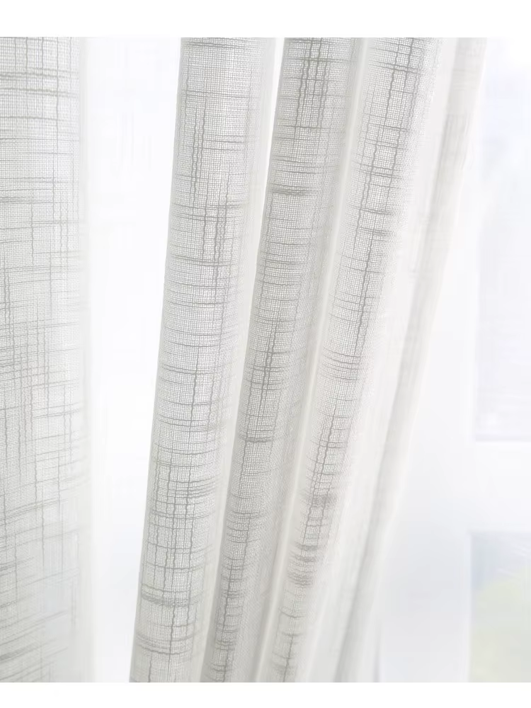 Rideau de gaze en coton et lin au toucher moderne, texture croisée blanche, pour chambre à coucher, 