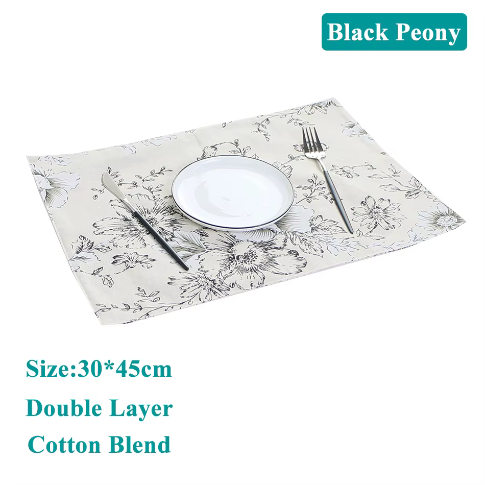Set de napperons de Style japonais, 2 pièces, napperons de Table Double couche en coton et lin, tapi
