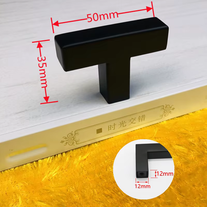 MAIKAK – poignées de meuble noir mat, longues, pour placard de cuisine, garde-robe, commode, tiroir,