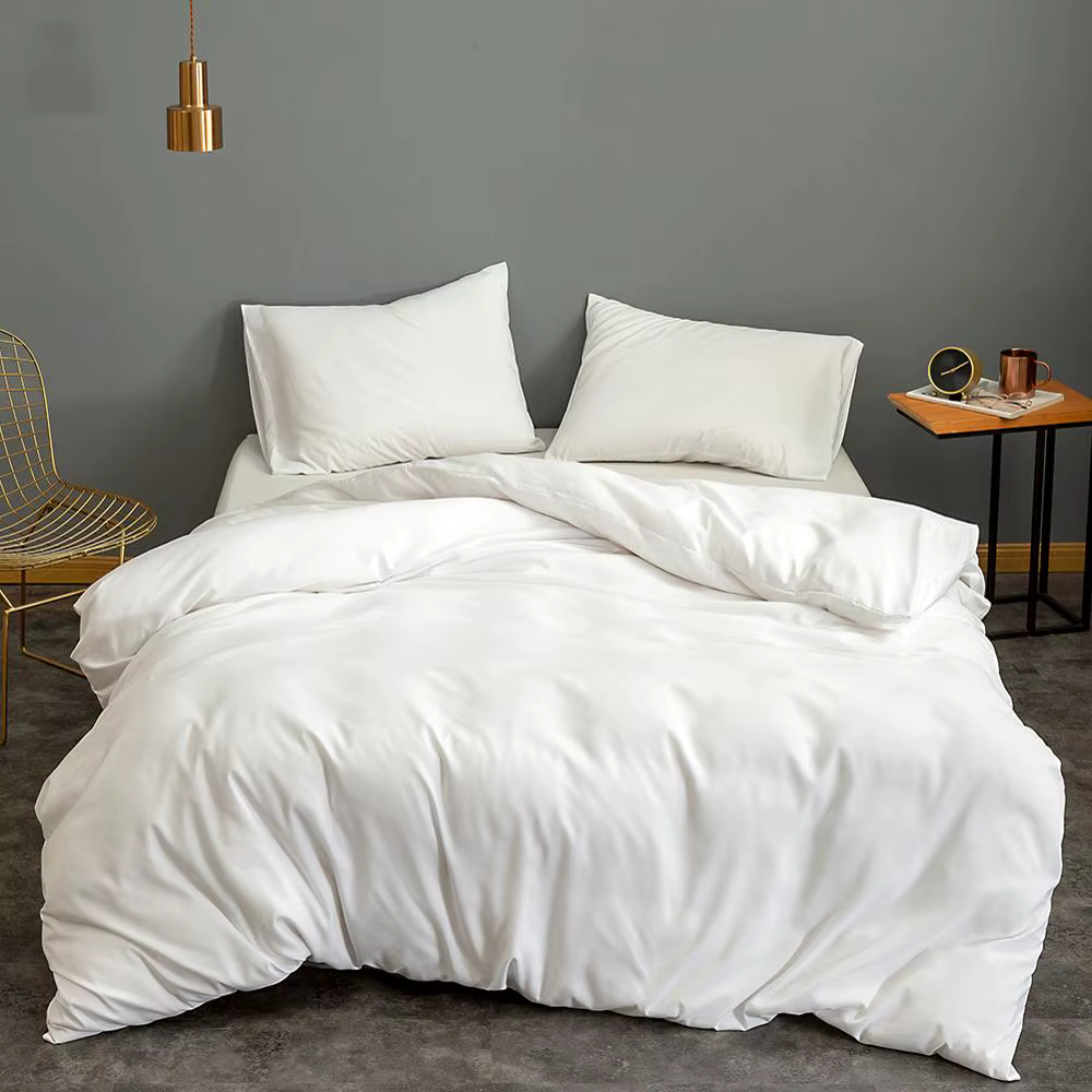 Bonenjoy 1 pièce housse de couette bleu couleur unie microfibre housse de couette simple/Queen/King 
