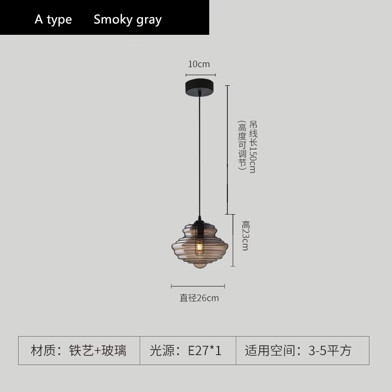 Lampe Suspendue Industrielle Rétro en Verre, pour Salle à Manger, Restaurant, Bar, Escalier Créatif,