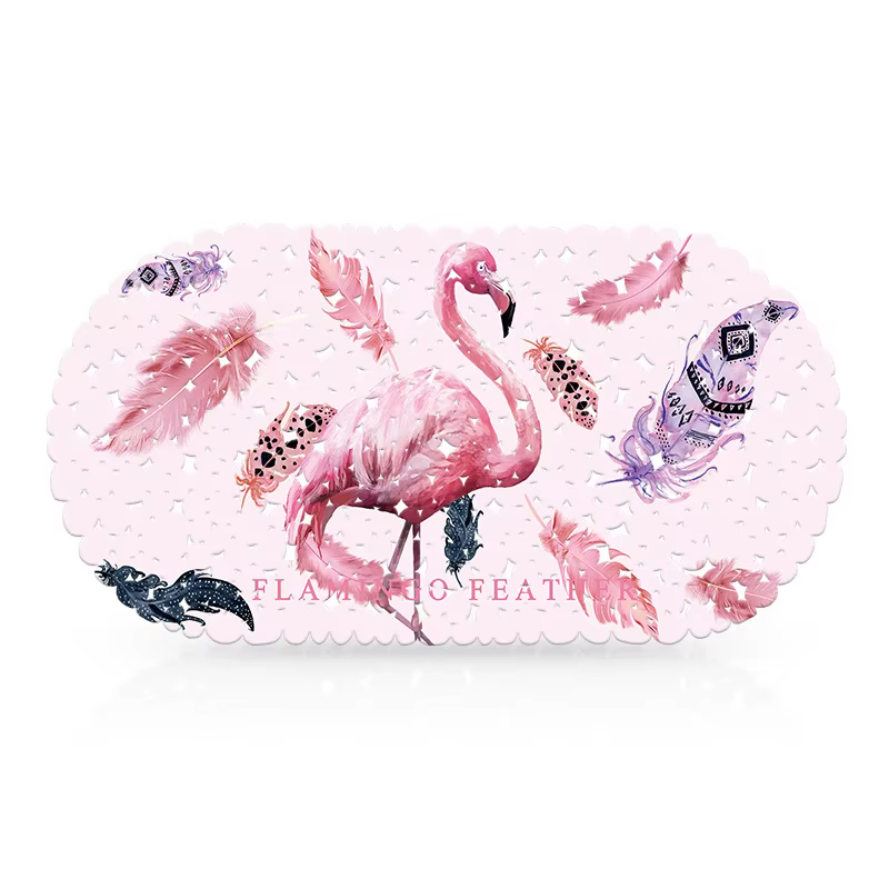 Tapis de bain antidérapant en PVC, 20 couleurs, avec trous de vidange à ventouse, mignon, pour salle