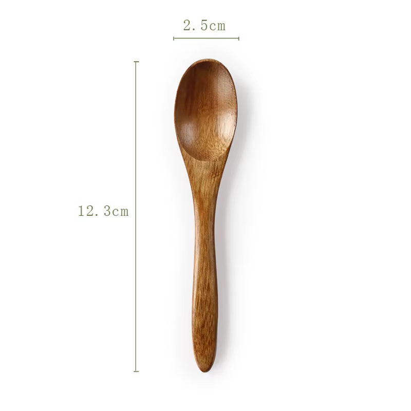 Cuillère en bois bambou pour enfants, ustensile de cuisine, cuillère à soupe, cuillère à thé, ustens