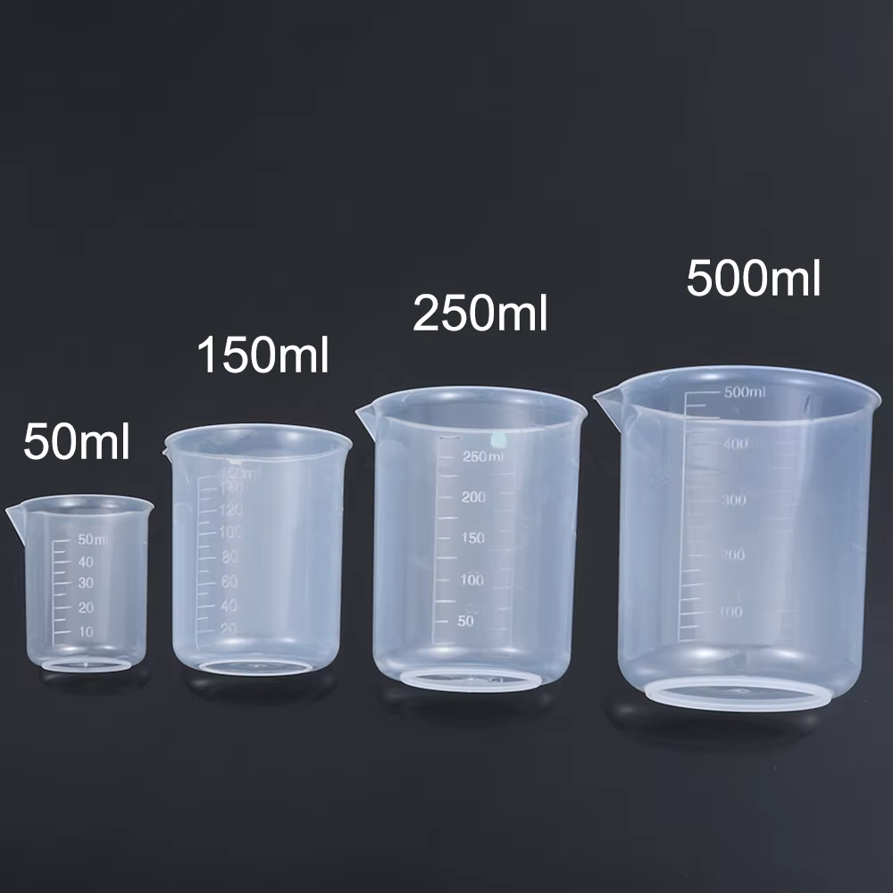 Bécher gradué en plastique pour mesurer, tasse de laboratoire, fournitures de cuisson de cuisine, ou
