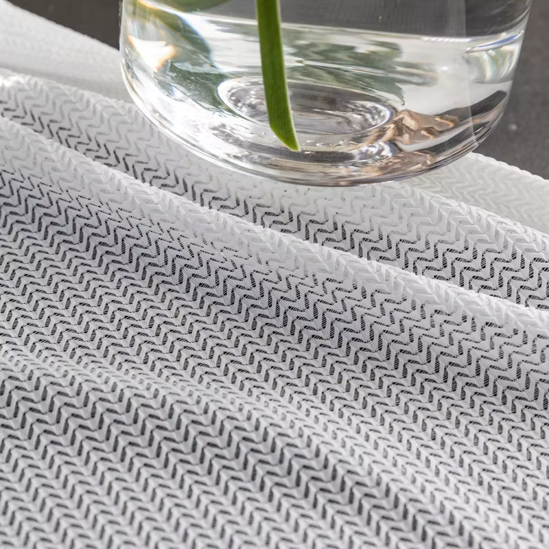 Rideaux en tulle blanc à géométrie 3D, pour écran de fenêtre de salon, Voile épais et transparent po