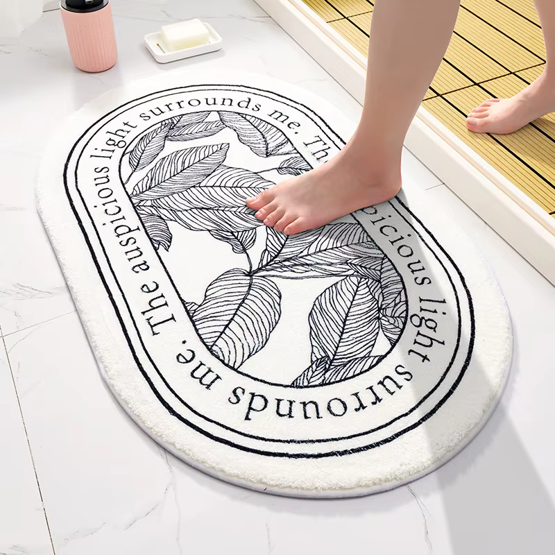 Tapis de sol doux croquis plantes texte fleurs tapis maison entrée tapis chambre toilette salle de b