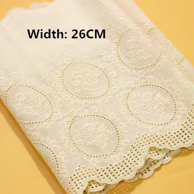 Tissu en dentelle de coton pour ameublement de maison, accessoires de lit doux, jupe de poupée, tiss