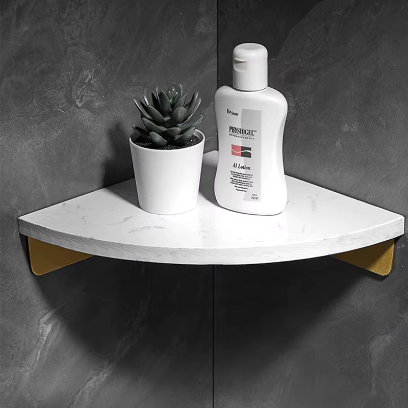 Étagère d'angle murale en marbre, miroir de salle de bains, support de rangement de cosmétiques avan