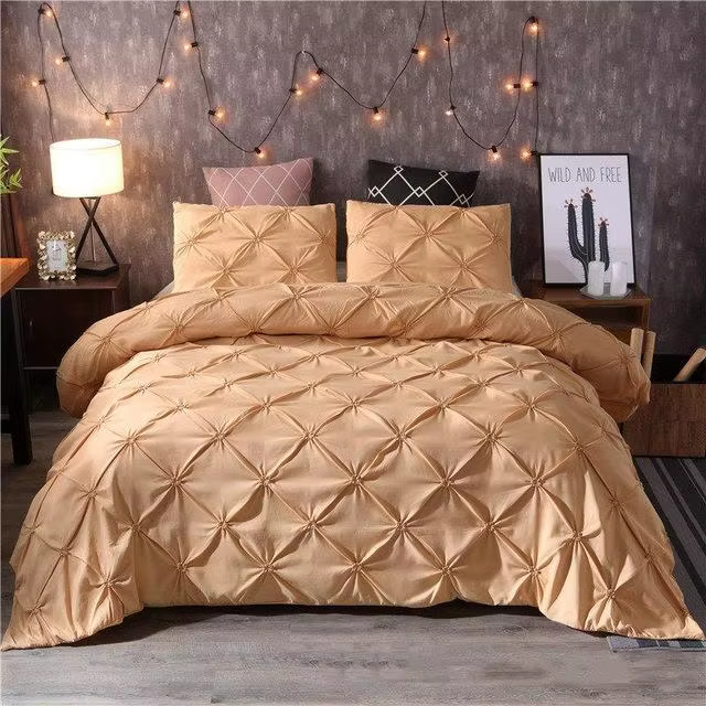 Ensemble de housse de couette blanche plissée, 2/3 pièces, literie double/Queen/King Size, ensembles