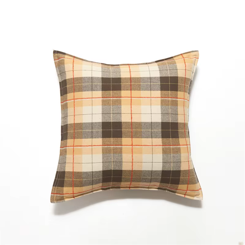 Juste de coussin floquée à carreaux, taies d'oreiller décoratives modernes, taie d'oreiller conforta