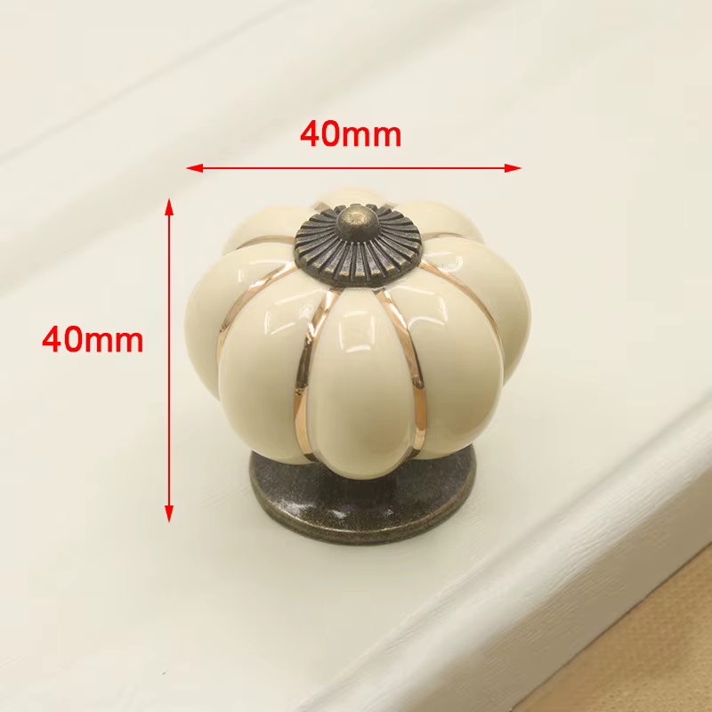 KAK – poignées de tiroirs en céramique, 40mm, pour placard de cuisine, dessin animé, citrouille, qui