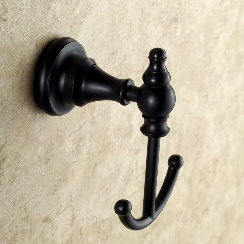 HOHardware-Ensemble de porte-brosse à dents en bronze frotté à l'huile, crochet pour robe, porte-ser