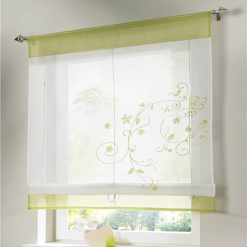 Rideaux romains College de style floral pour cuisine, fenêtre en tulle, design européen, décoration 
