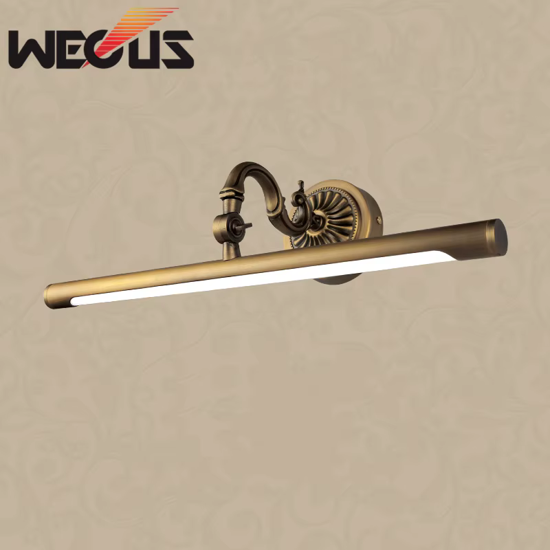 Applique murale Led Vintage en cuivre pour salle de bains, 8W, 45CM, lampe miroir européenne pour ch