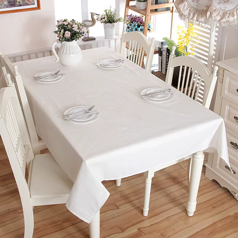 Nappe de noël en lin et coton épais, solide, avec ourlet en dentelle blanche, épissure, lavable, pou