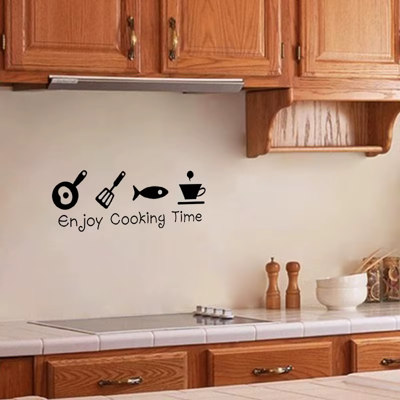 Autocollants muraux de cuisine en PVC pour le temps de cuisson, décoration murale de salon et de cui