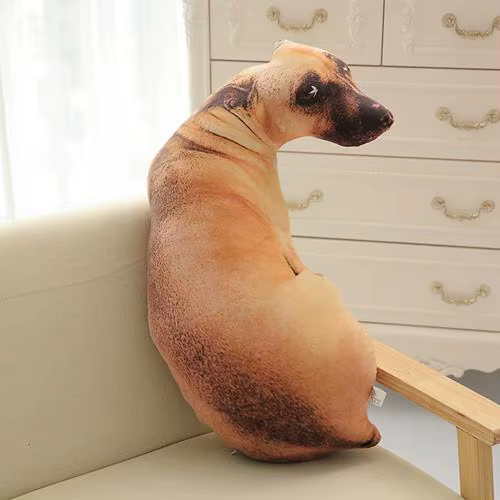 Oreiller en peluche chien 50cm, jouet en peluche, impression 3D, Animal en peluche chien, coussin de