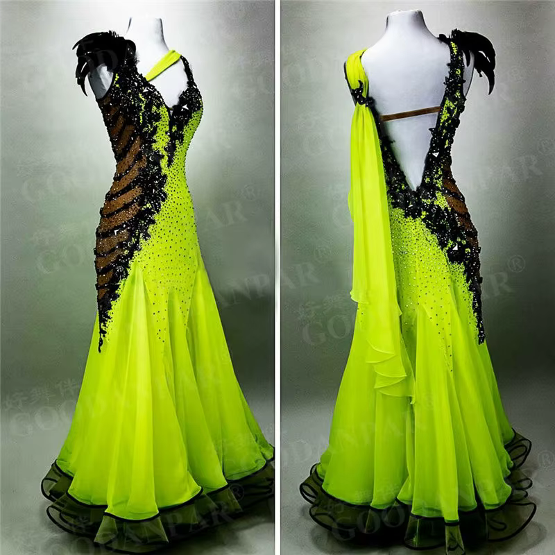 GOODANPAR – robe de concours de danse de salle de bal standard sans manches pour femmes, avec soutie
