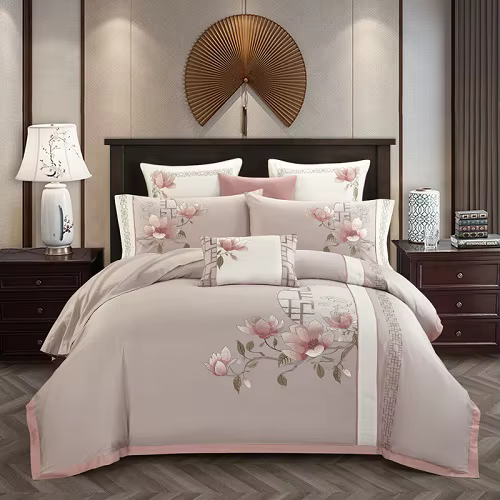 Parure de lit en coton égyptien, ensemble de literie brodé, classique, chic, luxe, taille américaine