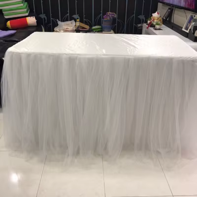 Jupe de Table en Tulle pour ixde Mariage, Décoration de la Maison, Anniversaire, ixPréChristophe, Vo