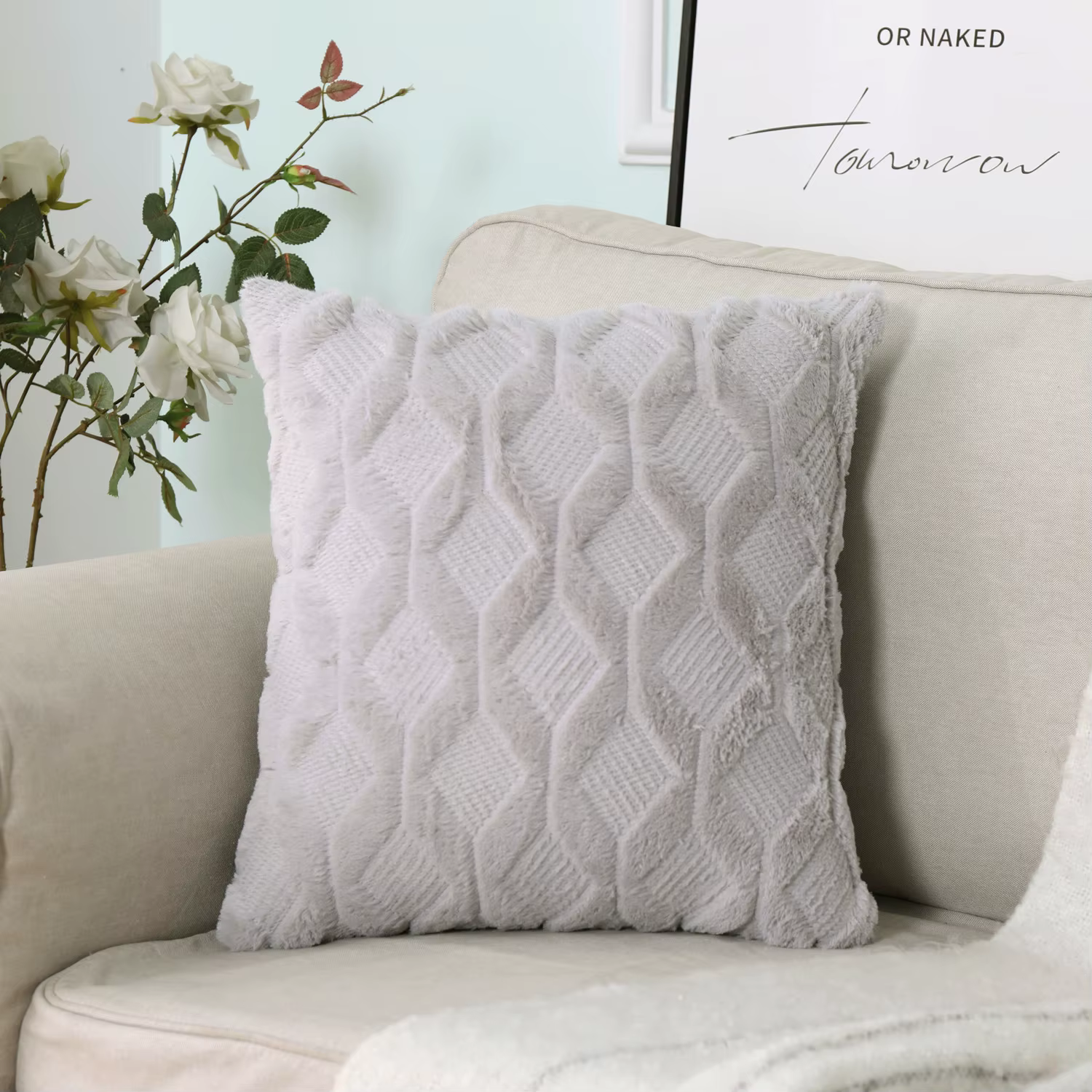 Taie d'oreiller en peluche diamant 3D, 30x50/40x40cm, décoration pour maison, hôtel, salon, canapé