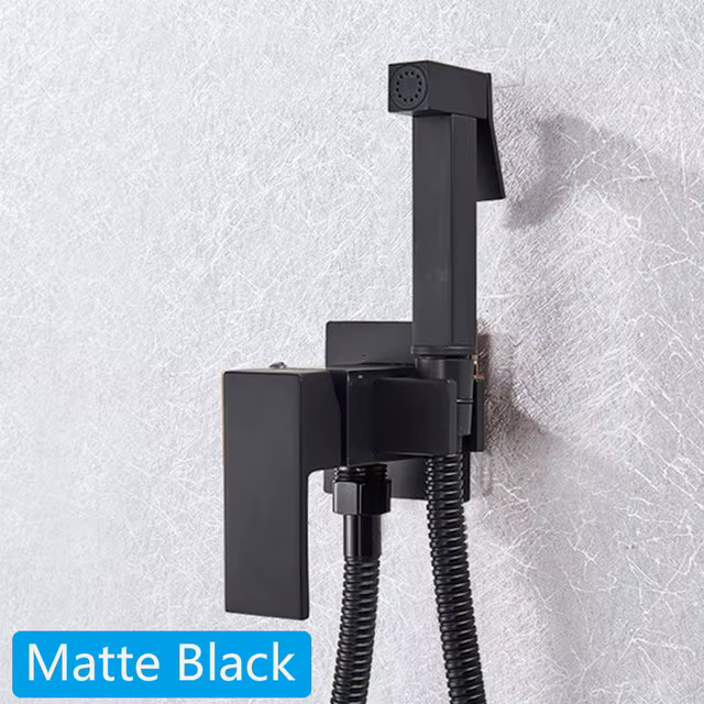 ALENARTWATER salle de bains noir Bidet robinet de douche mélangeur d'eau froide et chaude grue pomme