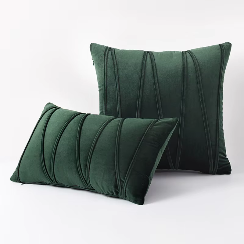 Juste de coussin en velours bleu pour canapé, oreillers décoratifs nordiques pour salon, décoration 