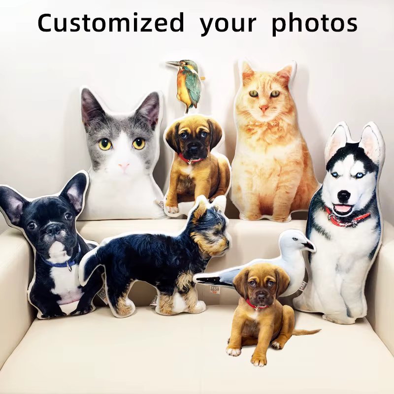 Coussin pour chien personnalisable DIY, oreiller en peluche pour animaux de compagnie, oreiller en f