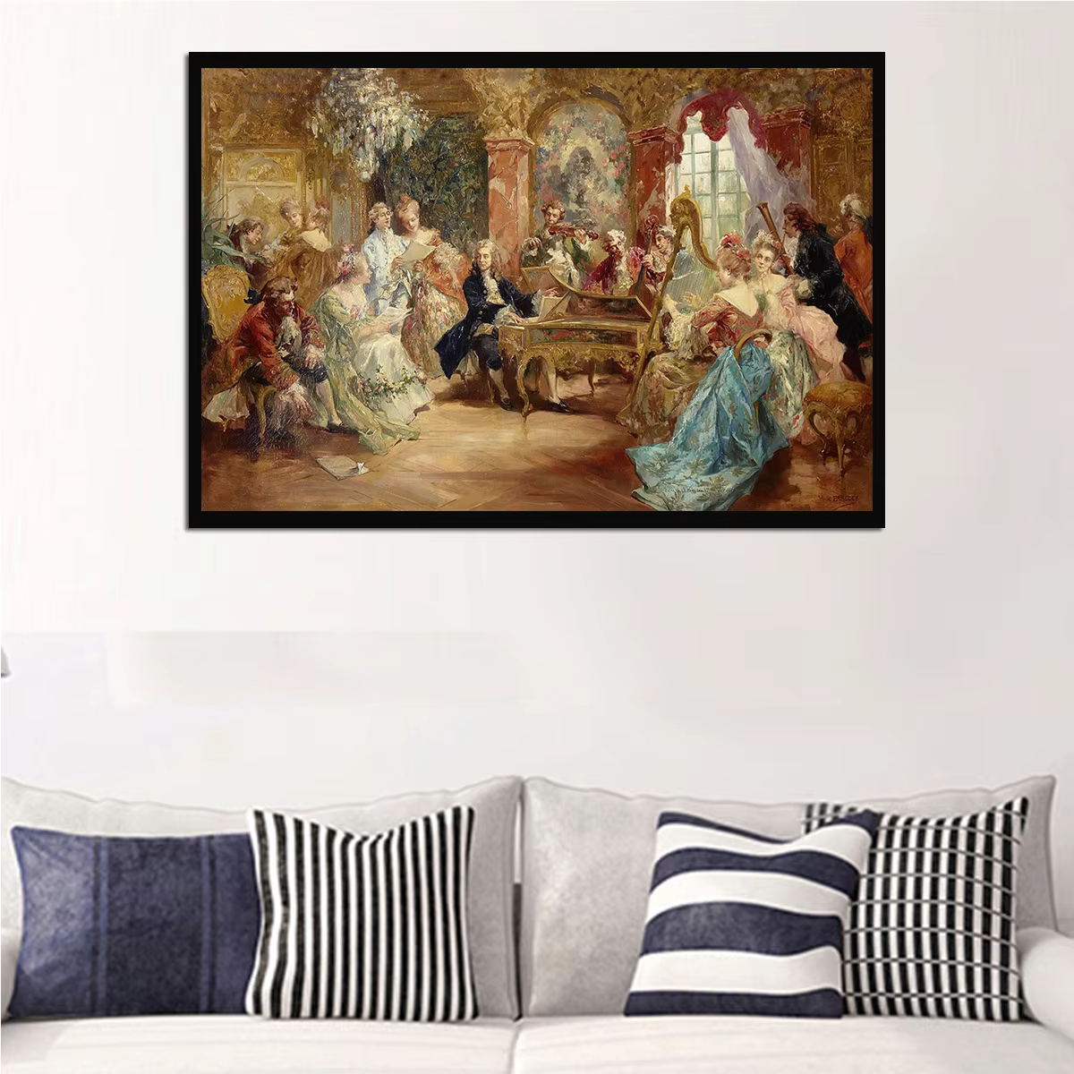 Peinture sur toile de figure de cour européenne, noblesse classique, affiche et impressions d'art mu