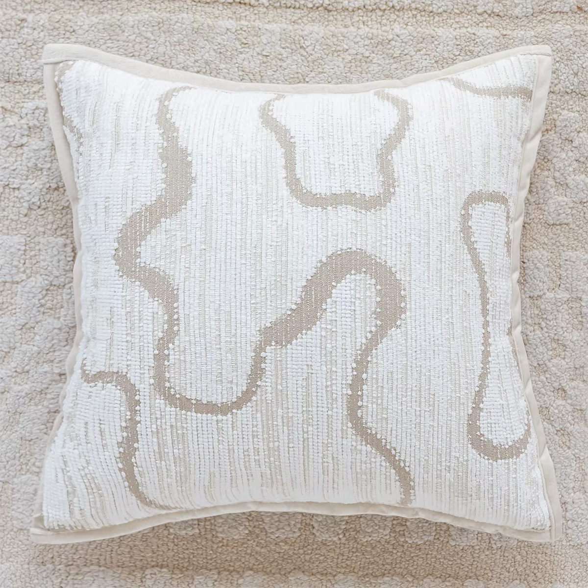 Juste de Coussin de Luxe en Fourrure Artificielle, Taie d'Oreiller en Chenille, Jacquard, Design Mod
