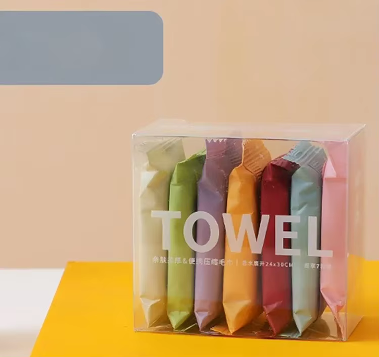 Gant de toilette jetable compressé en tissu Non tissé pur coton, serviette démaquillante Portable po