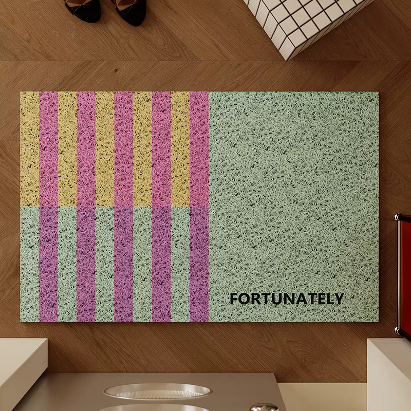 Tapis de porte Hippie Rainbow Club, paillasson antidérapant en PVC, boucle en soie, décoration de ma