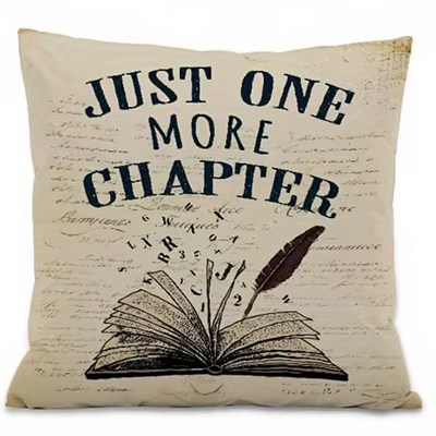 Housse de coussin à motif de coussins, décoration de maison, lire plus de livres et d'amour, adaptée