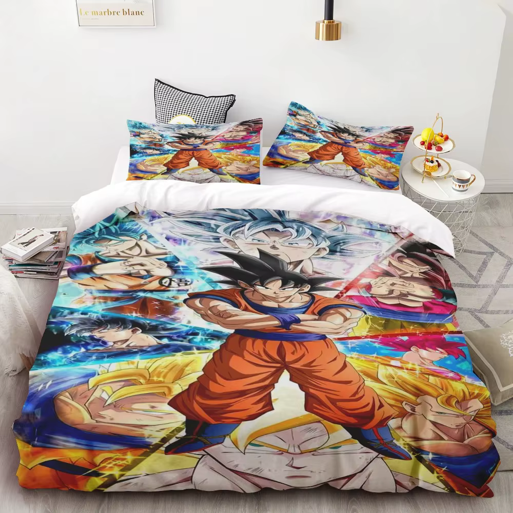 Ensemble de housse de couette Goku Dragon Ball, ensemble de literie pour adolescents, housse de coue