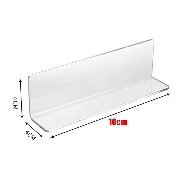 Déflecteur d'armoire à miroir de salle de bain en forme de L en acrylique, organisateur Anti-chute d