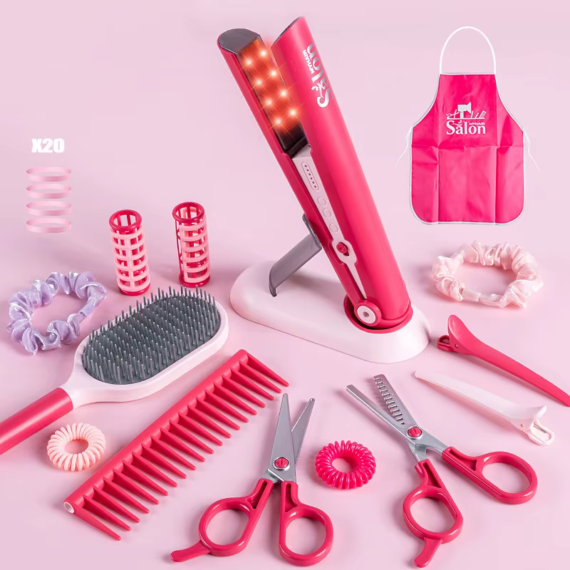 Ensemble de salon de beauté pour filles, jeu de simulation, beurre, sèche-cheveux, fer à friser, anc
