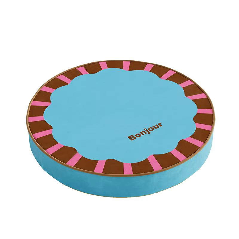 Memphis Coussins de sol ronds décoratifs en peluche pour siège de chaise, coussins de siège pour can
