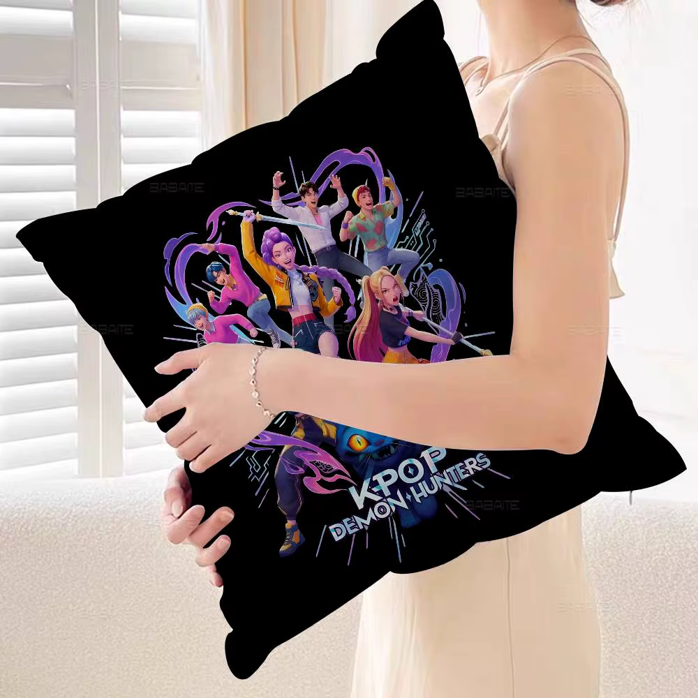 Housse de coussin personnalisée K-KPop D-Demon H-Hunters, décoration de chambre à coucher pour enfan