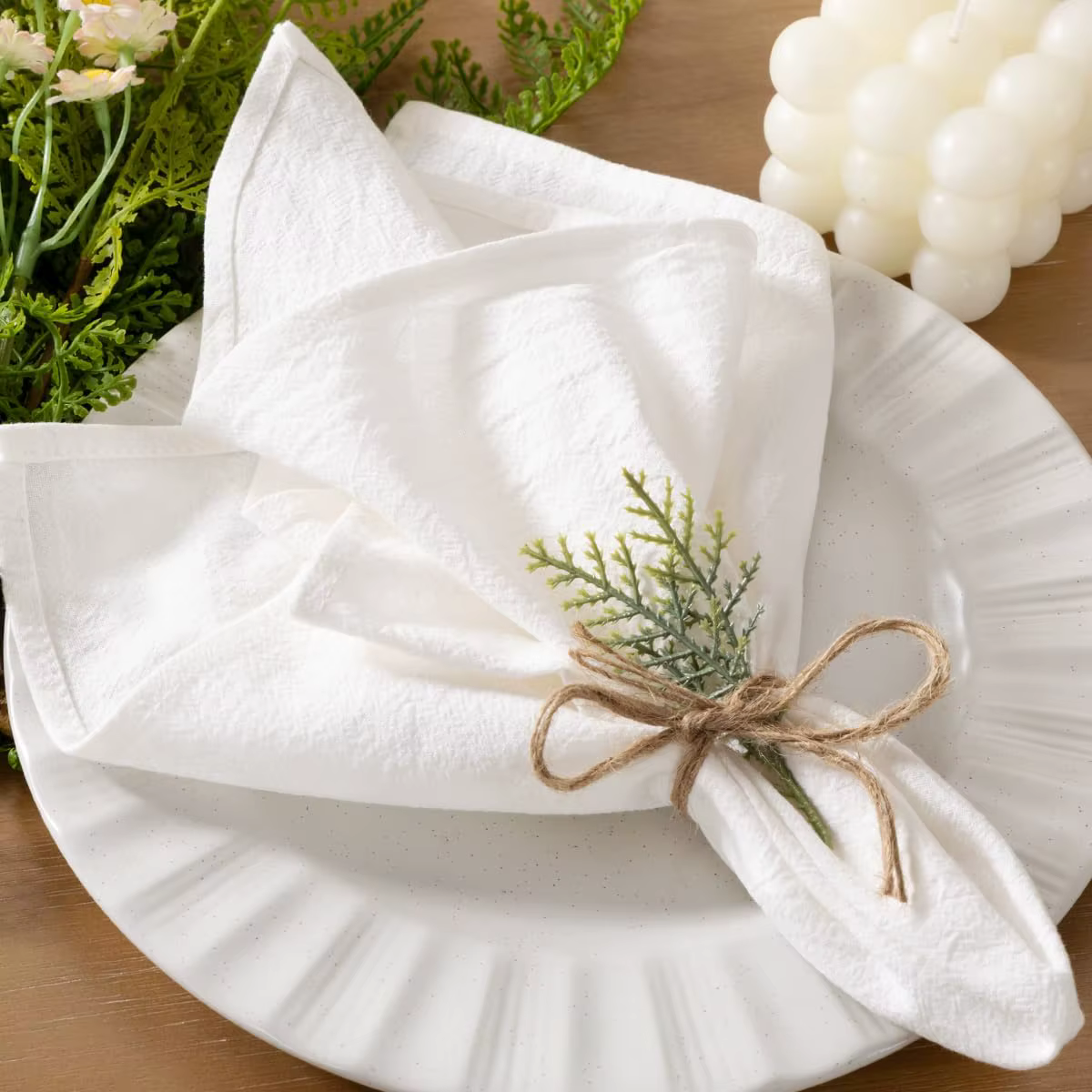 Lot de 6 serviettes en tissu bordeaux 30x45cm, serviettes de table lavables pour salle à manger en f