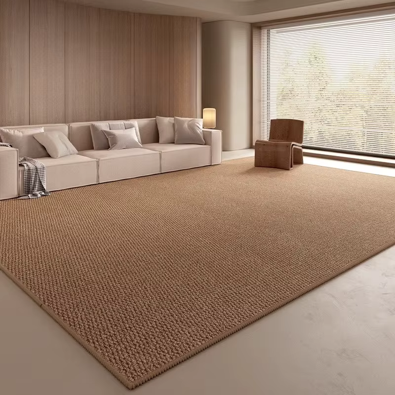 Tapis en faux sisal uni pour la décoration du salon, tapis moelleux antidérapant de grande surface p