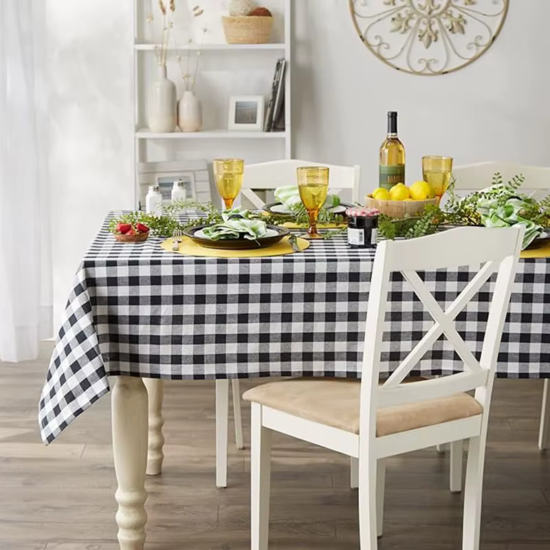 Nappe carrée à carreaux de noël, pour cuisine, fête de mariage, décoration de Table à manger de vaca