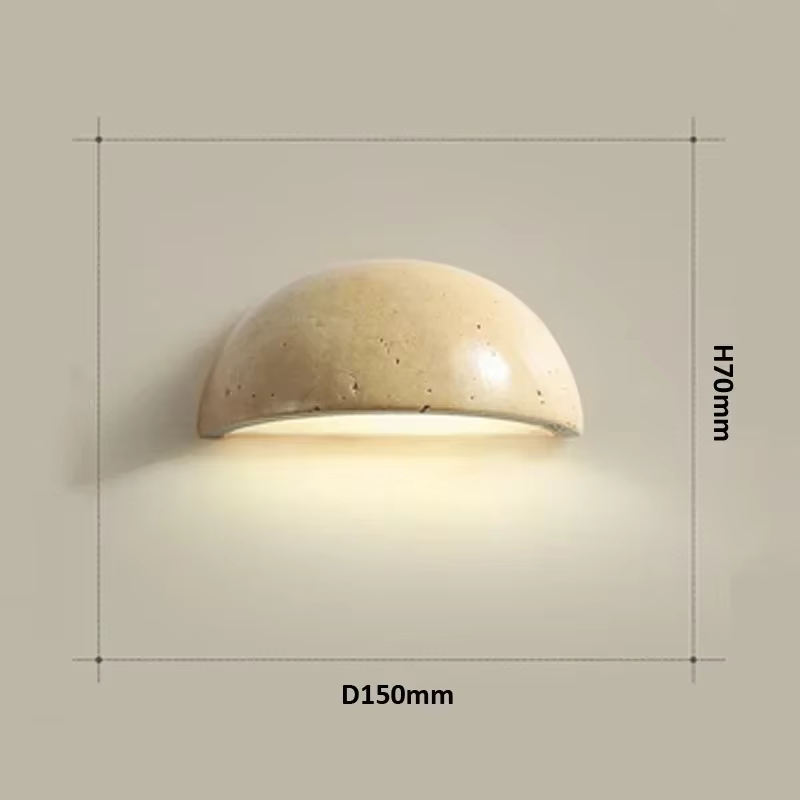 Design nordique sens Semi circulaire salon couloir fond applique murale Wabi Sabi chevet pierre appl