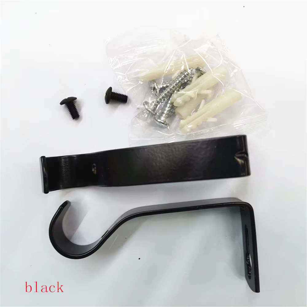 Kits de supports de tringle à rideau noirs robustes, supports de tringle romaine à montage latéral p