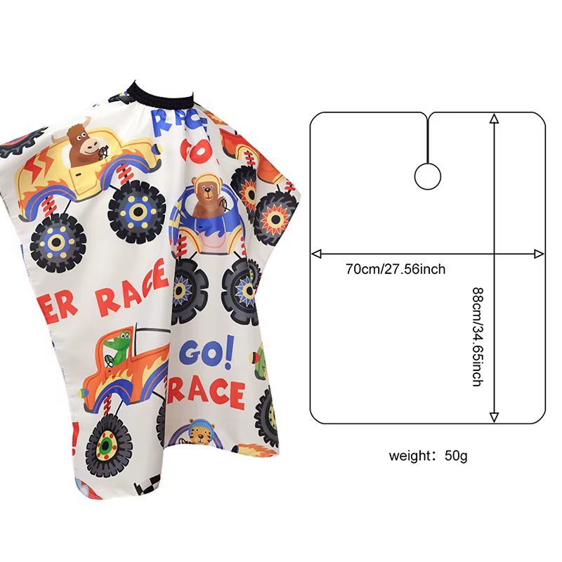 Robe de Coiffure Professionnelle pour Enfants Motif Voiture de Dessin Animé – Fournitures de Coiffur