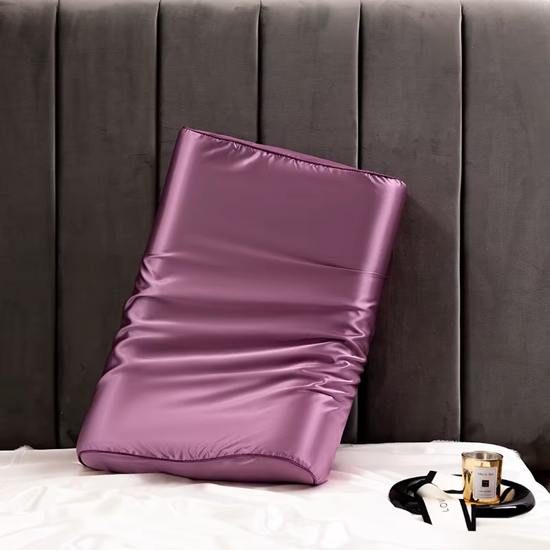 Taie d'oreiller en soie satinée pour mousse à mémoire de forme et oreiller en Latex, housse de couss